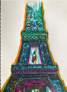 Œuvre contemporaine nommée « Eiffel Tower Paris 1 », Réalisée par ERIC ERIC