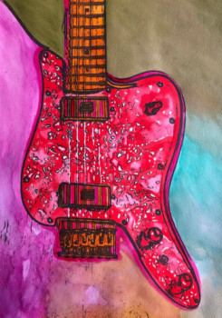 Œuvre contemporaine nommée « Electro Guitar », Réalisée par ERIC ERIC