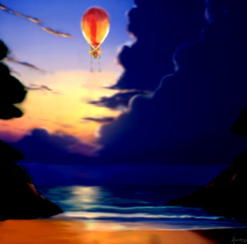 Œuvre contemporaine nommée « hot’air balloon », Réalisée par HASEOJIN