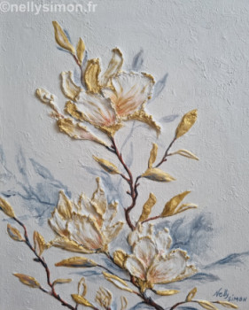 Œuvre contemporaine nommée « Magnolia 2 », Réalisée par NELLY SIMON