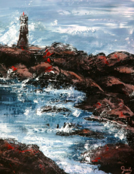 Œuvre contemporaine nommée « Côte sauvage et phare », Réalisée par GUELY