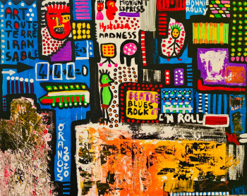 Œuvre contemporaine nommée « Hommage à Basquiat », Réalisée par ORANOUS
