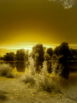 Œuvre contemporaine nommée « Lac en infrarouge », Réalisée par ISABELLE RAMOS SILLON