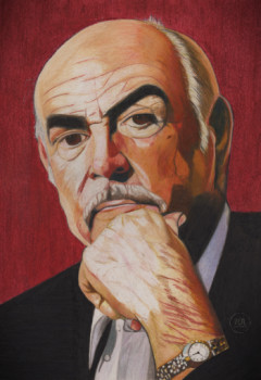 Œuvre contemporaine nommée « Sean Connery en portrait. », Réalisée par PIRDESSINS
