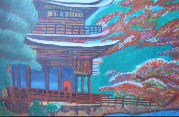Œuvre contemporaine nommée « Temple à Kanpaï près du lac », Réalisée par MORLETAGNèSSéVERINEAMDESIGNSDEGOFF
