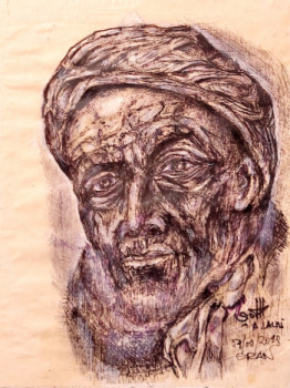 Œuvre contemporaine nommée « PORTRAIT VISAGE HOMME », Réalisée par A.LALMI