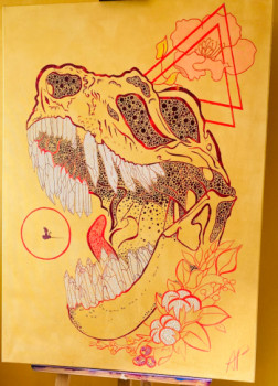 Œuvre contemporaine nommée « T-Rex Gokul Floral N•28 », Réalisée par TULIESTULL