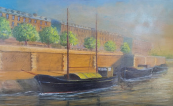 Œuvre contemporaine nommée « "Aurore sur quai de Seine.." », Réalisée par MARC DANCRE