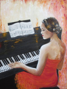 Œuvre contemporaine nommée « La pianiste », Réalisée par PATRICIA BRETEL