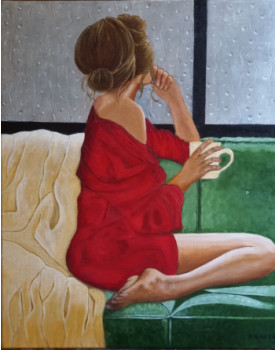 Œuvre contemporaine nommée « Un matin pluvieux », Réalisée par PATRICIA BRETEL