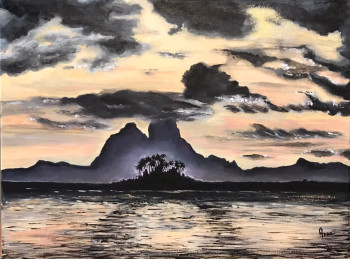 Œuvre contemporaine nommée « Bora Bora », Réalisée par ANNE AMOUROUX