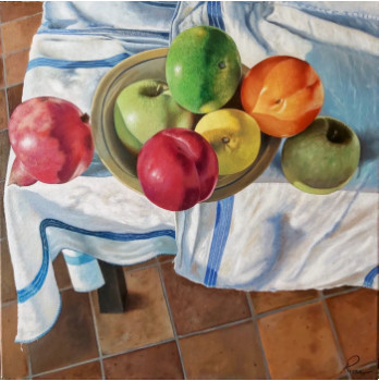 Œuvre contemporaine nommée « Fruites al sol de tardor  -Fruits sous le soleil d'automne », Réalisée par RIERA