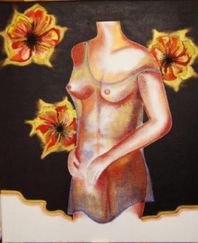 Œuvre contemporaine nommée « les fleurs du mâle », Réalisée par ODILE WYSOCKI-GREC