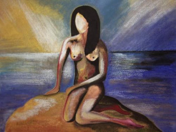 Œuvre contemporaine nommée « la sirène de Portivy », Réalisée par ODILE WYSOCKI-GREC