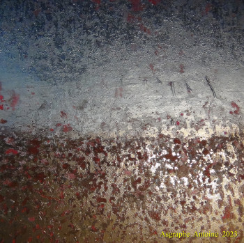 Œuvre contemporaine nommée « CREATION SUR TOILE - PEINTURE EN BOMBE - COLLAGES - 60X60 CM », Réalisée par ASGRAPHE2023