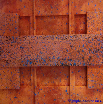 Œuvre contemporaine nommée « TABLEAU SCULPTURE TOILE ET BOIS - PEINTURE FLUO », Réalisée par ASGRAPHE2023