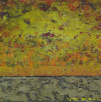 Œuvre contemporaine nommée « PEINTURE ABSTRAITE SUR BOIS - ACRYLIQUE ET TECHNIQUES DIVERSES . », Réalisée par ASGRAPHE2023