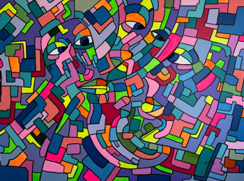 Œuvre contemporaine nommée « Family Link 1+1=3 (VENDUE) », Réalisée par ROSE MARY VALLAS