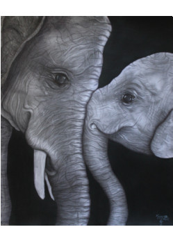 Œuvre contemporaine nommée « Éléphants », Réalisée par MOE