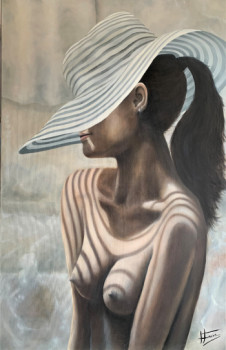 Œuvre contemporaine nommée « la jeune fille au chapeau », Réalisée par HFAURE