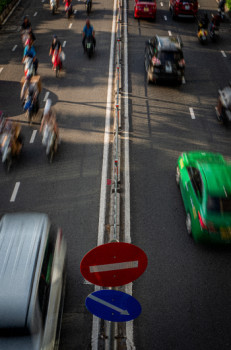 Œuvre contemporaine nommée « Saïgon trafic 2 », Réalisée par DAVID.B