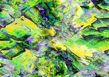 Œuvre contemporaine nommée « TABLEAU NUMERIQUE - EFFET VERRE ET COULEURS », Réalisée par ASGRAPHE2023