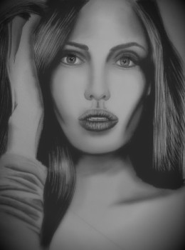 Œuvre contemporaine nommée « Angelina Jolie portrait », Réalisée par OLIVIER BRAUN