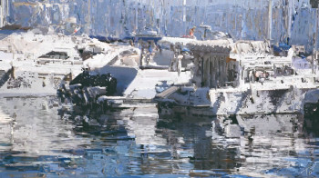 Œuvre contemporaine nommée « Bateaux - 4 », Réalisée par PAT O'BINE