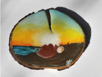Œuvre contemporaine nommée « couché de soleil », Réalisée par AUTRE REGARD
