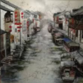Œuvre contemporaine nommée « Village d 'eau  ( Water village )    水乡 », Réalisée par 帕赫  CHRISTIAN POIROT