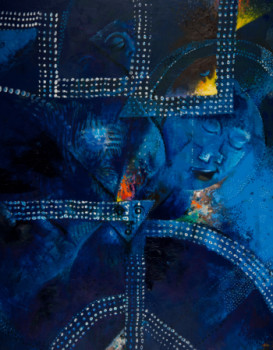 Œuvre contemporaine nommée « Nuit bleu », Réalisée par BAH BARKINADHO