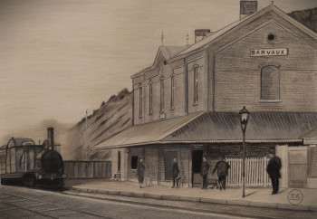 Œuvre contemporaine nommée « Gare de Barvaux », Réalisée par PIRDESSINS