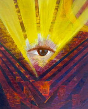 Œuvre contemporaine nommée « L'oeil clairvoyant », Réalisée par ART-MAM