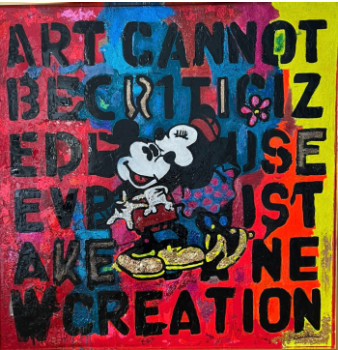 Œuvre contemporaine nommée « Mickey & Minnie in Love », Réalisée par POPARTKUSTOM