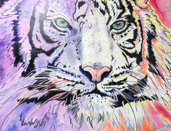 Œuvre contemporaine nommée « Tigre 1 », Réalisée par YALYS