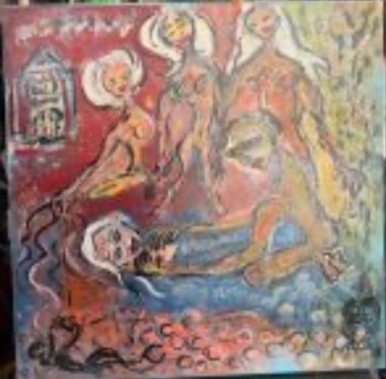 Œuvre contemporaine nommée « Narcisse, Echo et les trois graces devant les paparrazzis », Réalisée par VFB VALéRIE FONTANIER BELZA