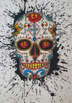 Œuvre contemporaine nommée « Mexican skull », Réalisée par MALISU