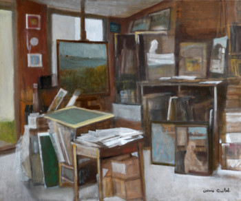 Œuvre contemporaine nommée « la vie de l'atelier », Réalisée par CORINNE QUIBEL
