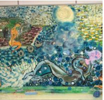 Œuvre contemporaine nommée « "L'eau" partie du quadryptyque représentant "Le voyage" de Charles Baudelaire », Réalisée par VFB VALéRIE FONTANIER BELZA