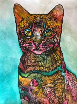 Œuvre contemporaine nommée « Le Chat », Réalisée par ERIC ERIC