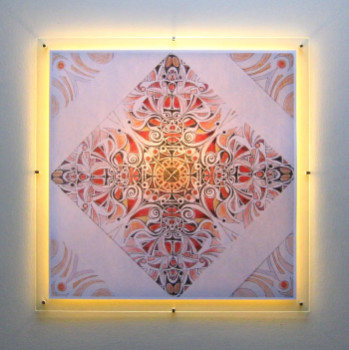 Œuvre contemporaine nommée « MANDALA rouge », Réalisée par LAULPIC