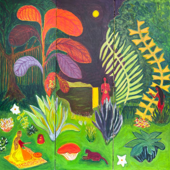 Œuvre contemporaine nommée « Jungle Indienne », Réalisée par MICHEL TESTARD