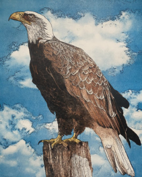 Œuvre contemporaine nommée « L'aigle Royal », Réalisée par JACKY ROUGET