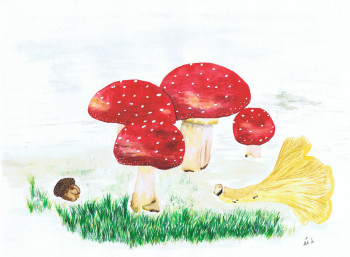 Œuvre contemporaine nommée « Hello automn and mushroom », Réalisée par MIHA