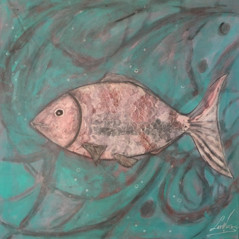 Œuvre contemporaine nommée « Happy Fish », Réalisée par LAURENCE WAGON