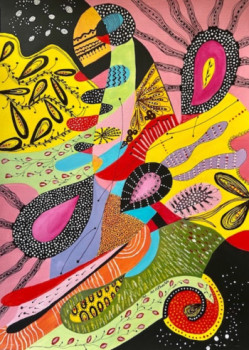 Œuvre contemporaine nommée « Bourrasque de vie », Réalisée par MARADI ART MARILYN MATHURIN