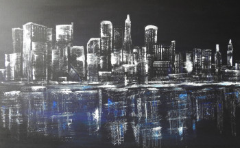 Œuvre contemporaine nommée « NY by night », Réalisée par ROUXEL