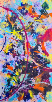 Œuvre contemporaine nommée « Libre - Peinture XXL unique à l'acrylique fluide sur toile », Réalisée par RART CREATION