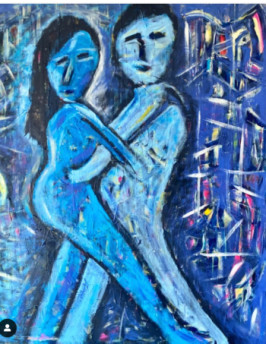 Œuvre contemporaine nommée « Tango blue dream », Réalisée par NATALIA MONASTERSKY