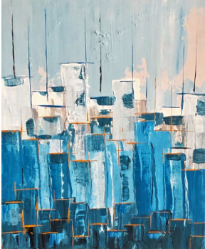 Œuvre contemporaine nommée « Urban blue », Réalisée par ROBERT CROIZET